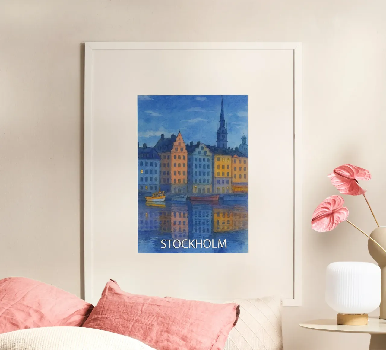stockholm city painting ilustration hahnemühle by Allghaniz