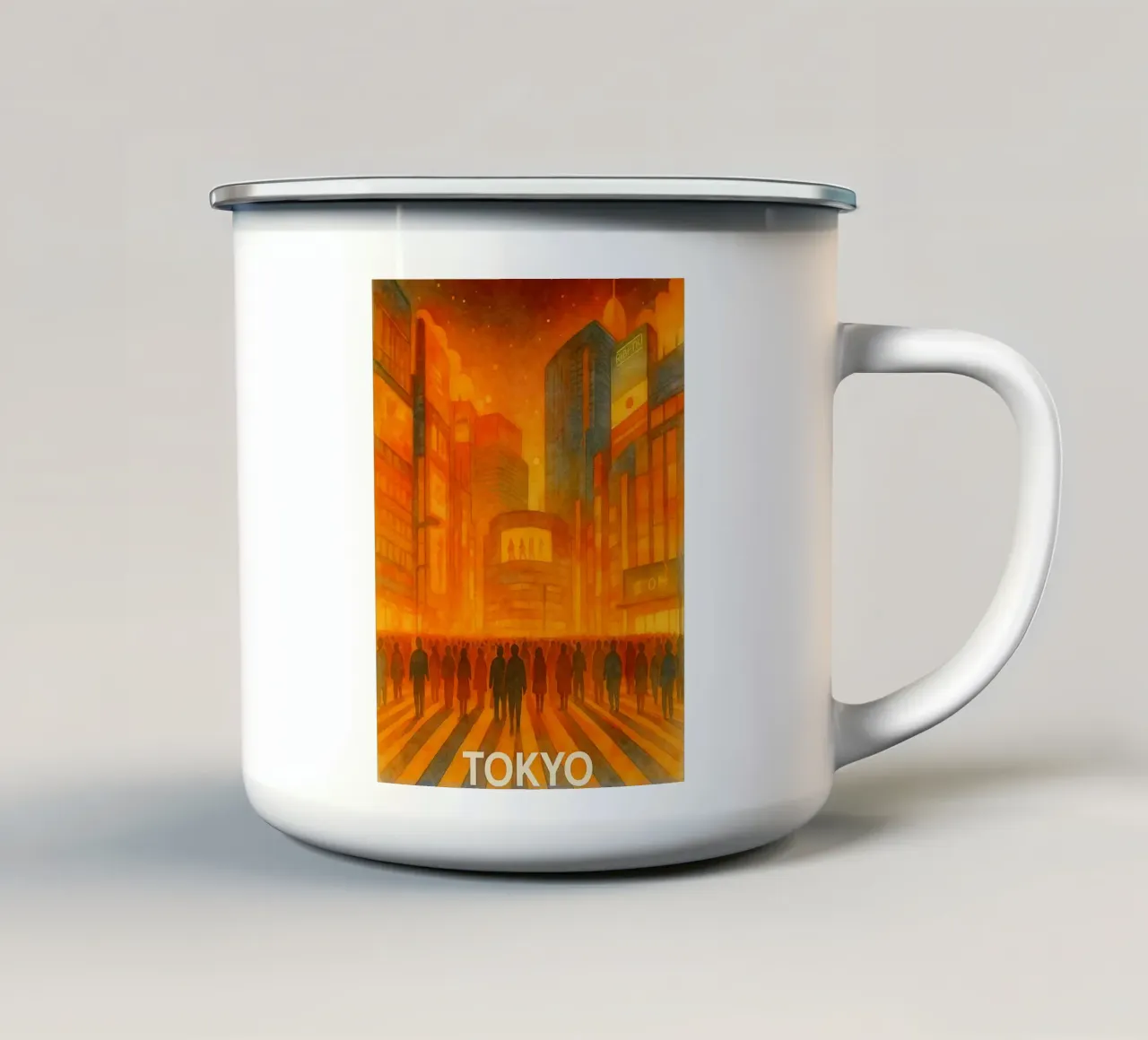 dipinto della città di tokto tazza in smalto da Allghaniz