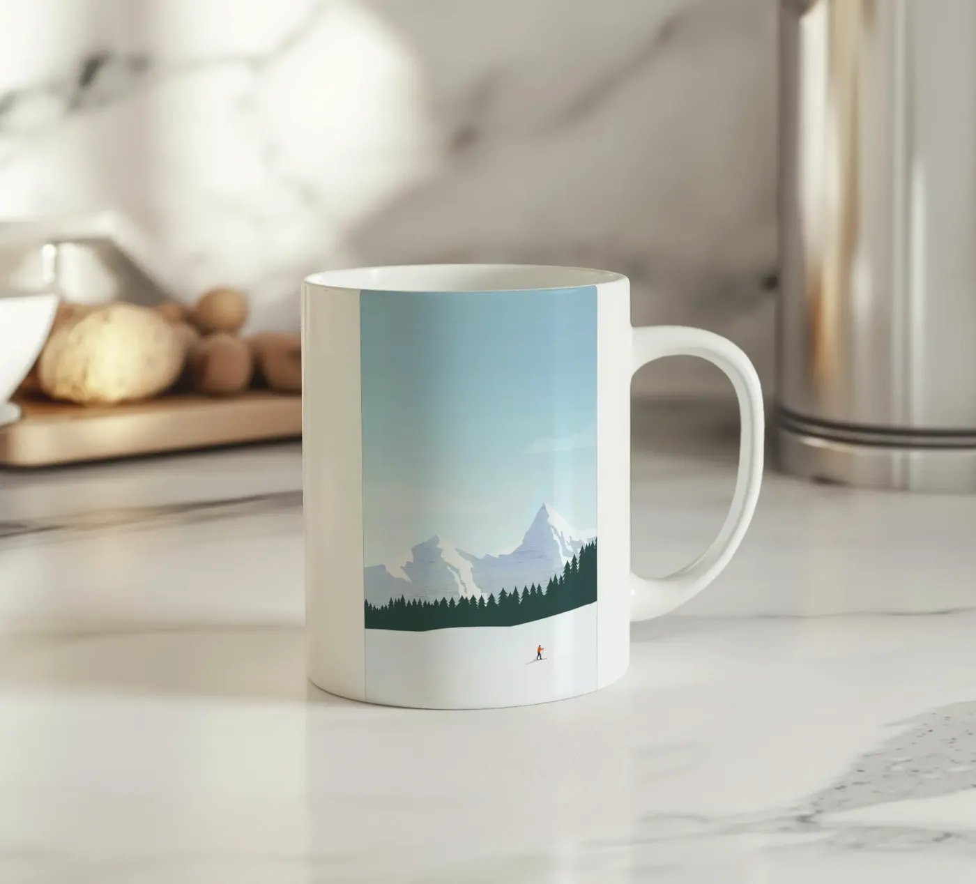 Ski ceramic mug by Katinka Reinke