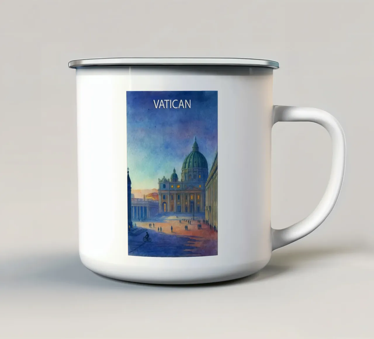 pittura della città del vaticano ilustrazione tazza in smalto da Allghaniz