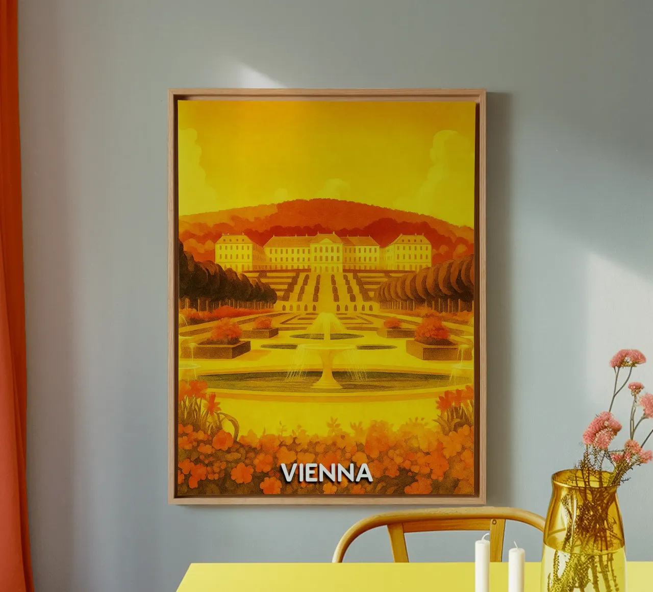 Vienna città pittura ilustrazione tela con Cornice a cassetta da Allghaniz