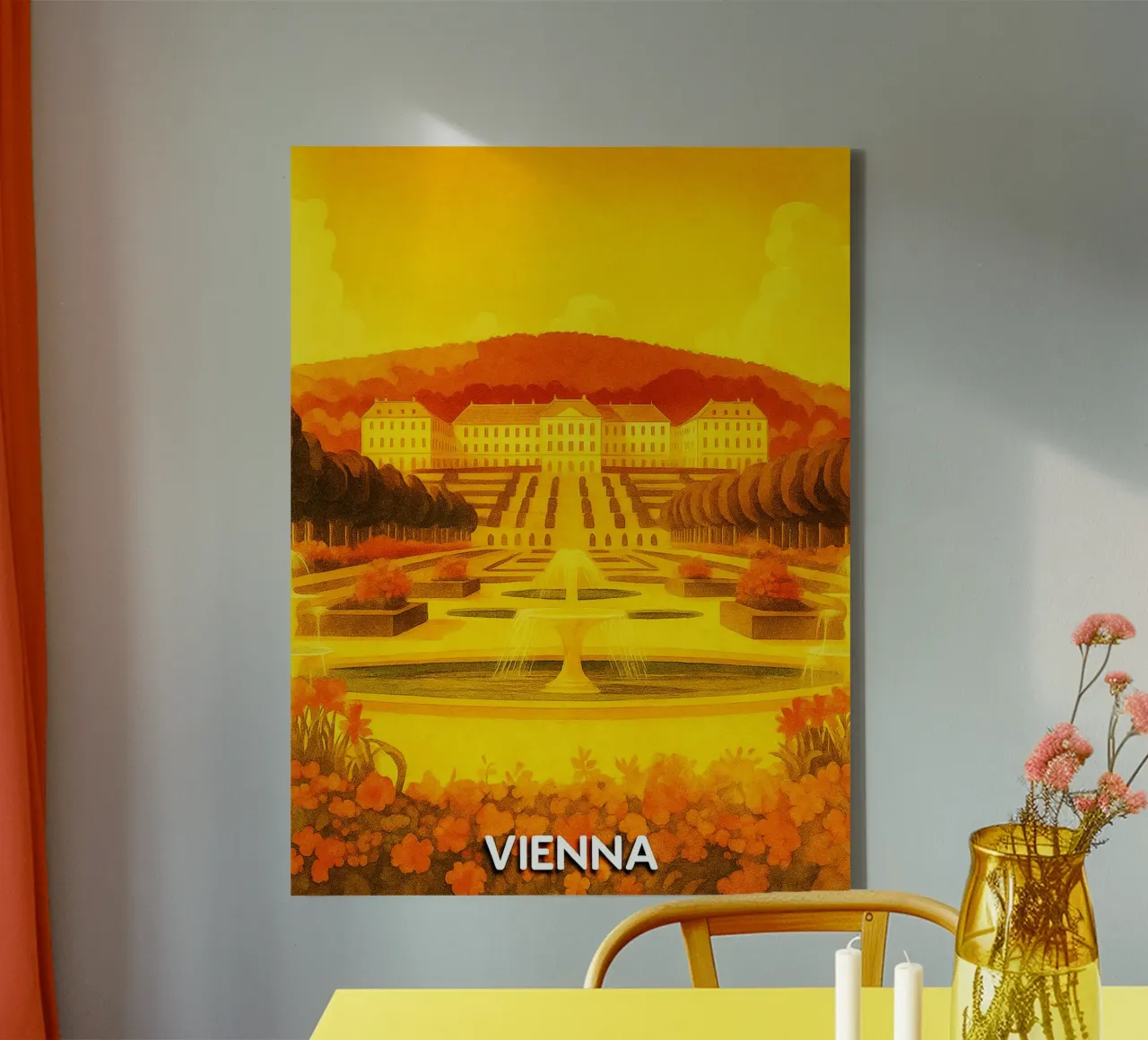 Vienna città pittura ilustrazione tela con Cornice a cassetta da Allghaniz