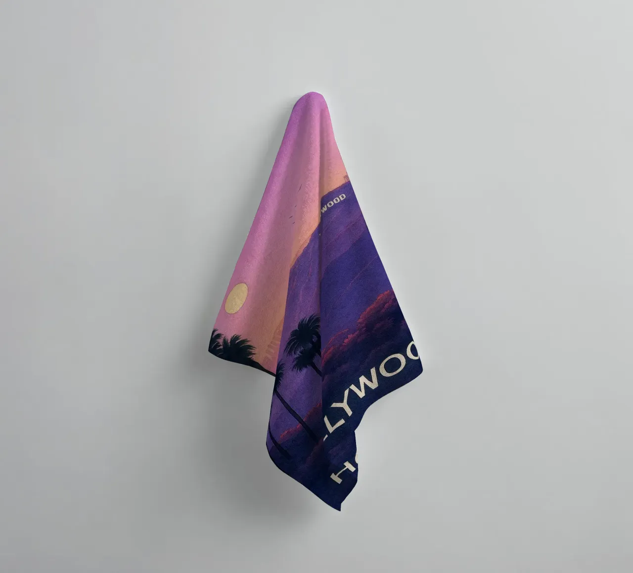 hollywood city painting ilustration towel by Allghaniz