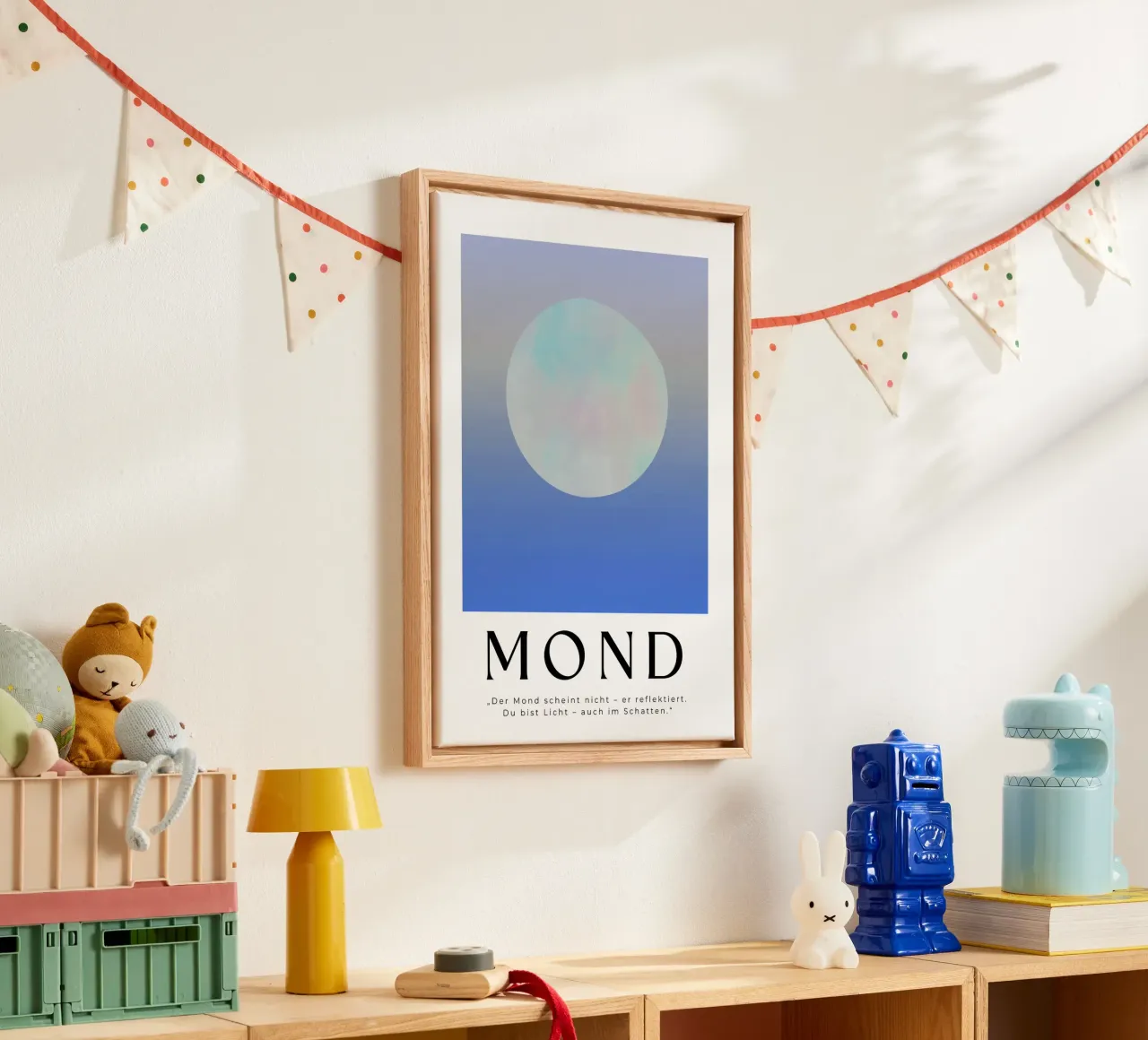 „Der Mond scheint nicht – er reflektiert." canvas van Grünkraftwerk