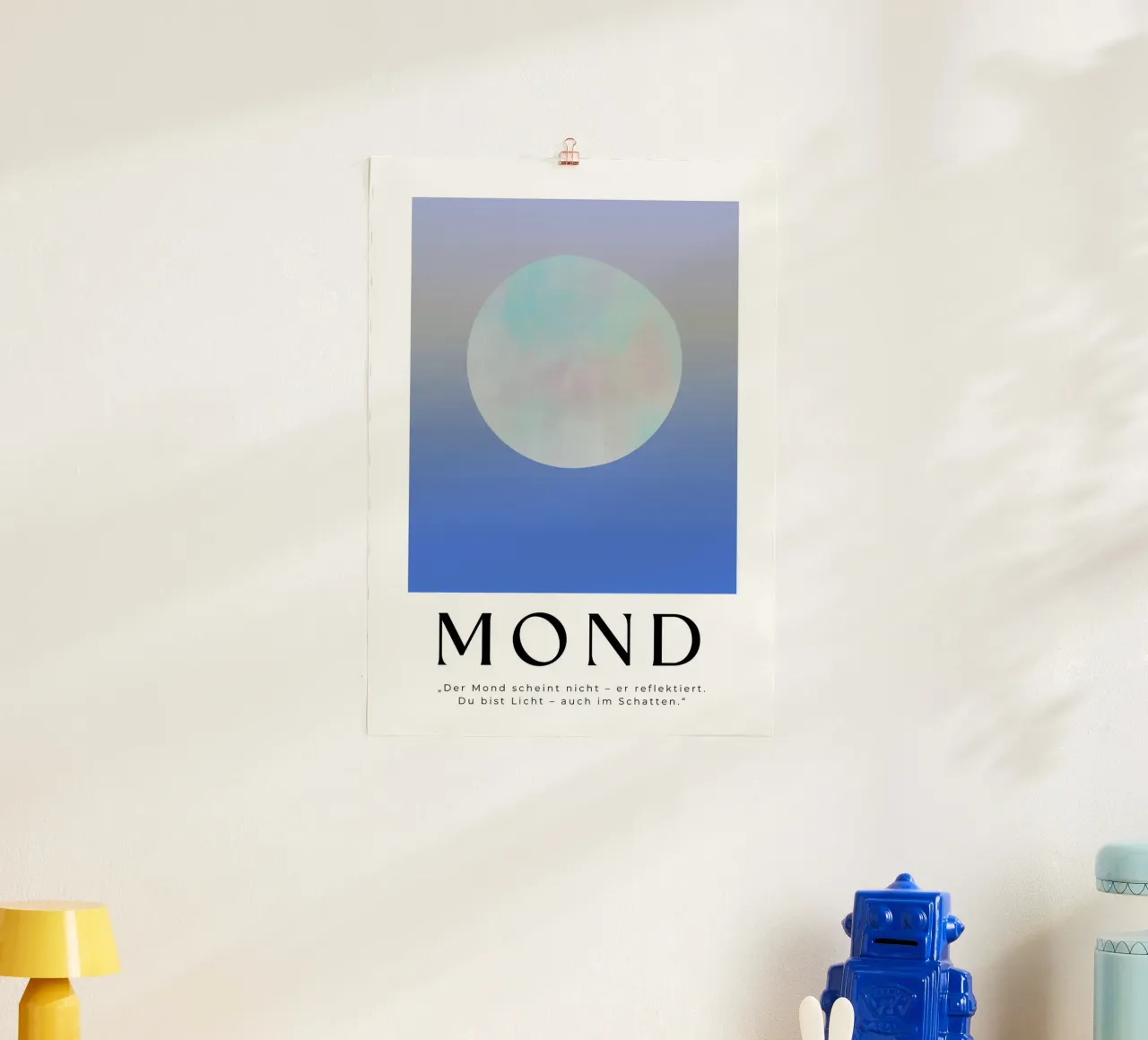 „Der Mond scheint nicht – er reflektiert." carta hahnemühle da Plantiful Print