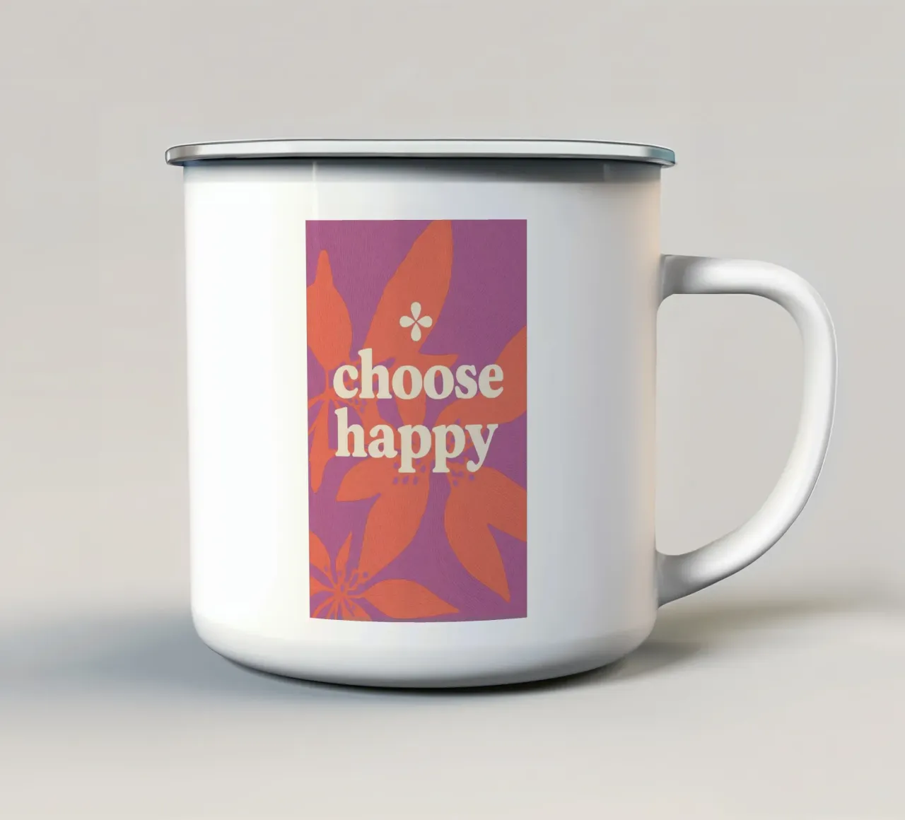Choose Happy tazza in smalto da treechild