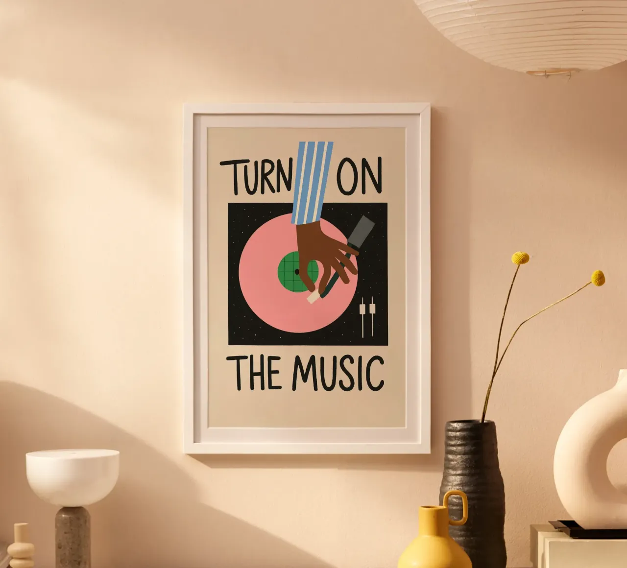 Accendere la musica poster con telaio in plastica da 🥝 KIWI STORE