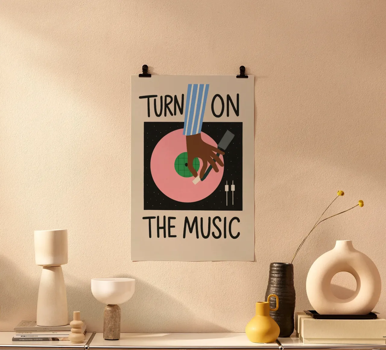 Accendere la musica poster con telaio in plastica da 🥝 KIWI STORE