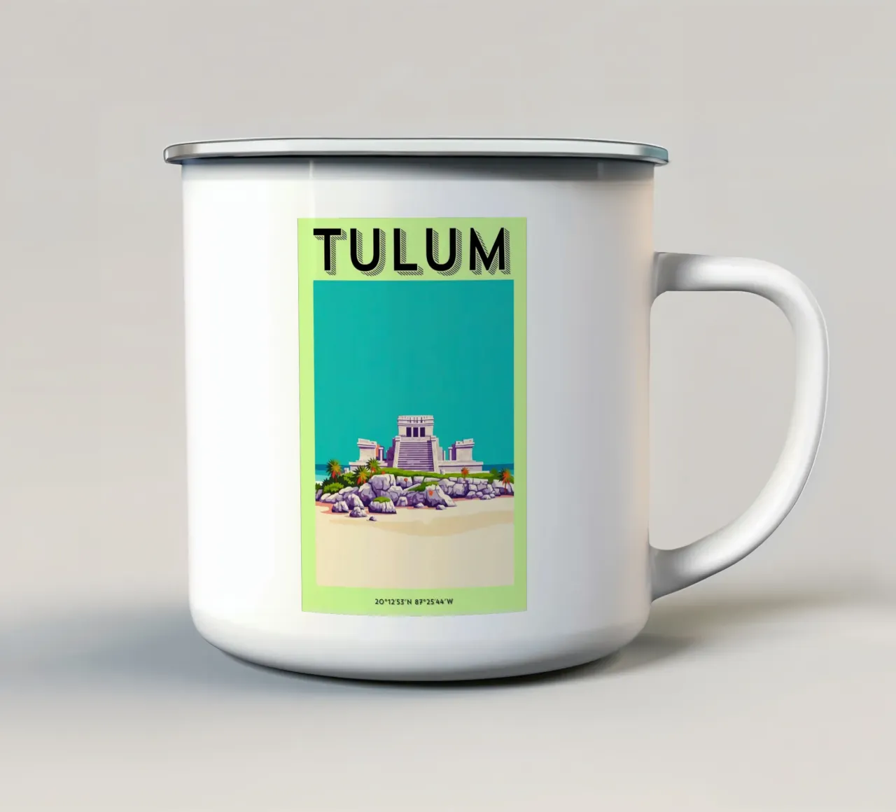 Tulum Summer Vibes. Where Ancients meet the modern tazza in smalto da ZEN VACATION