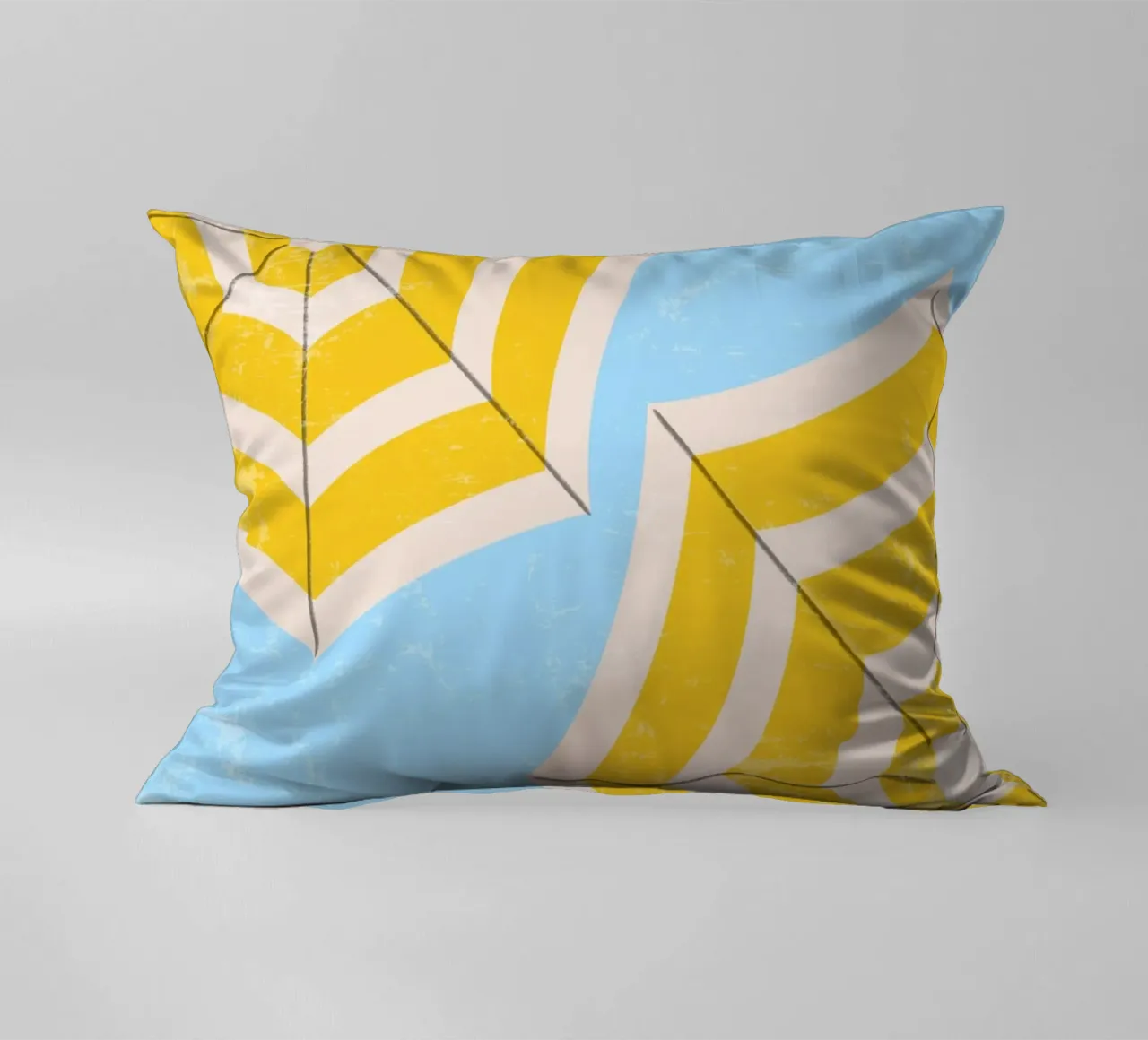 Ombrellone da spiaggia retrò in giallo e blu Illustrazione estiva cuscino da pdigitalprints