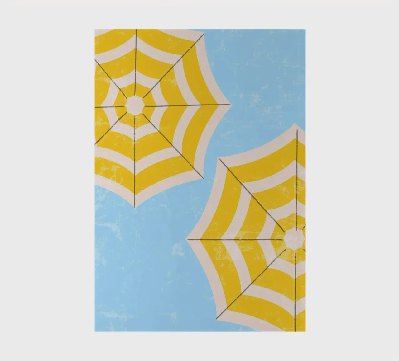 Parapluie de plage rétro en jaune et bleu Illustration estivale carnet de notes de pdigitalprints