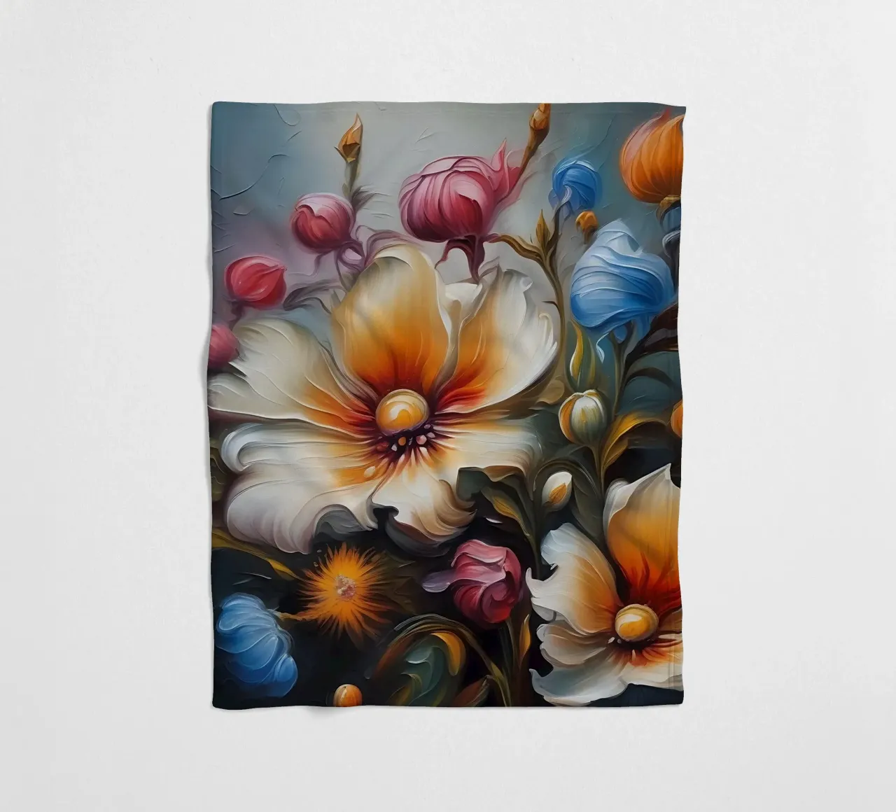 Fiori_pittura_2 coperta in pile da Farb- und Blütenzauber by LK
