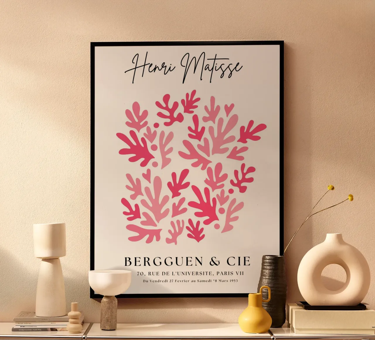 Henri Matisse Geïnspireerde Abstracte Koraal Uitsnijdingen Print poster van pdigitalprints