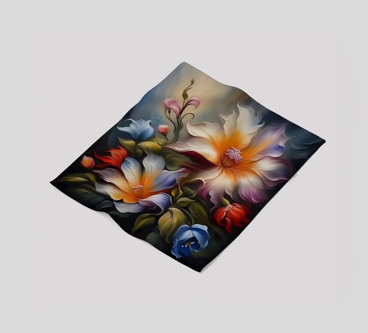 Fiori_pittura_3 coperta in pile da Farb- und Blütenzauber by LK