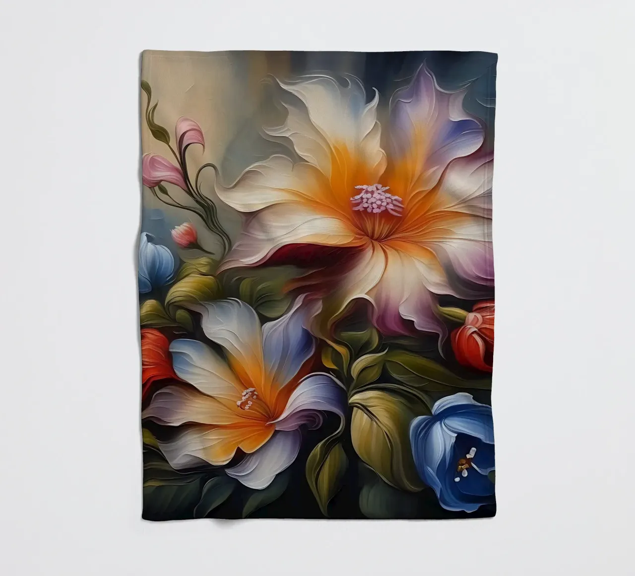 Fiori_pittura_3 coperta in pile da Farb- und Blütenzauber by LK