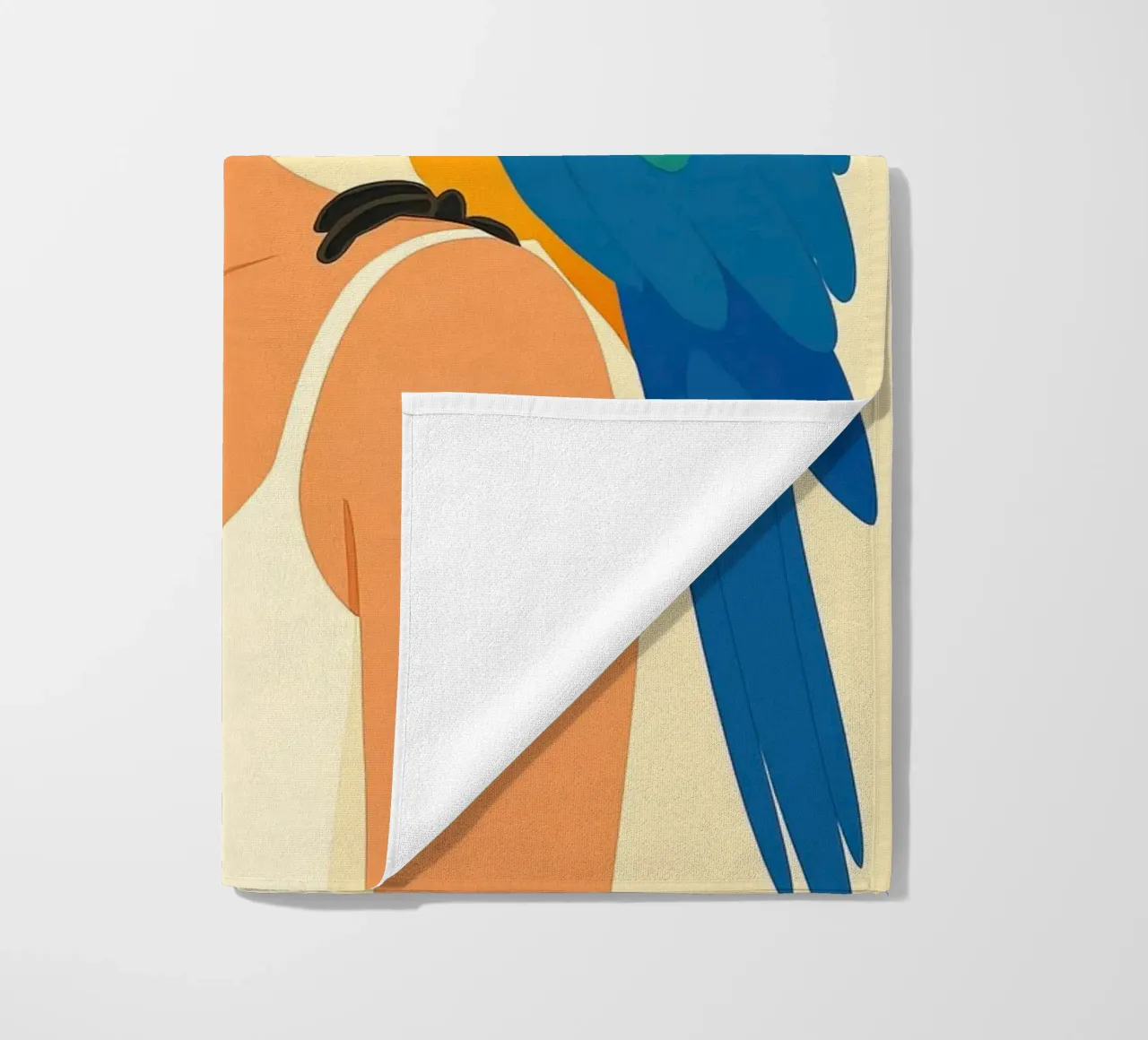 Donna con pappagallo Digital Art telo mare da ARTVI-SHOP