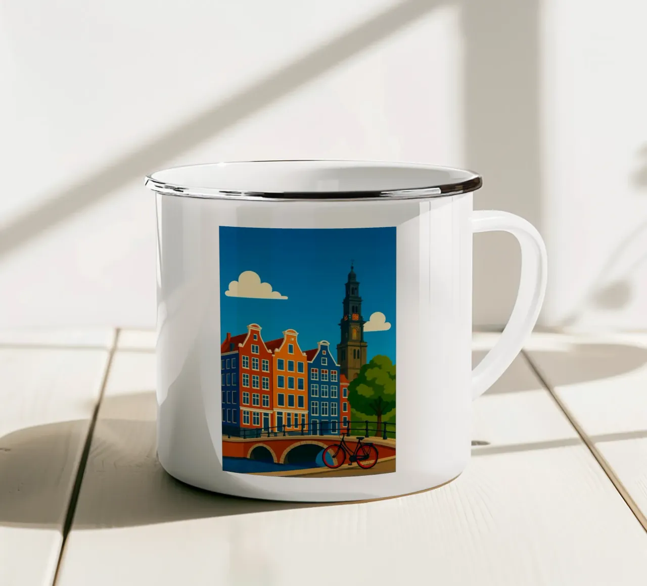 Arte di viaggio ad Amsterdam tazza in smalto da TDPosters