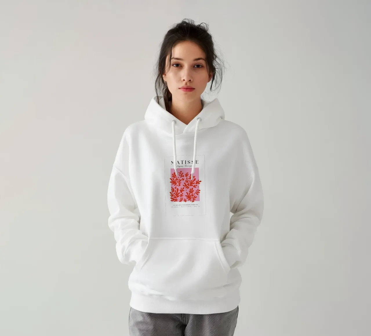 Forme di corallo minimaliste francesi di Matisse felpa con cappuccio da pdigitalprints