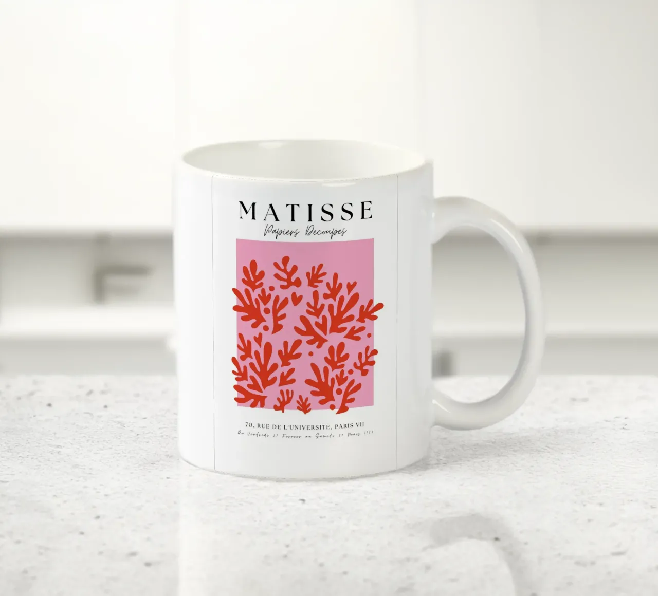 Forme di corallo minimaliste francesi di Matisse tazza in ceramica da pdigitalprints
