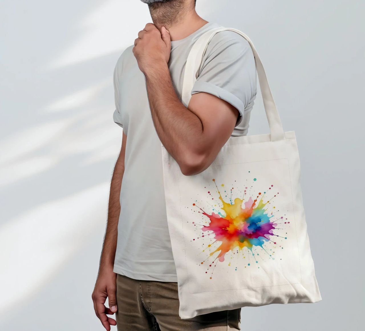 Colore blob_StyleA_1 borsa in juta da Farb- und Blütenzauber by LK
