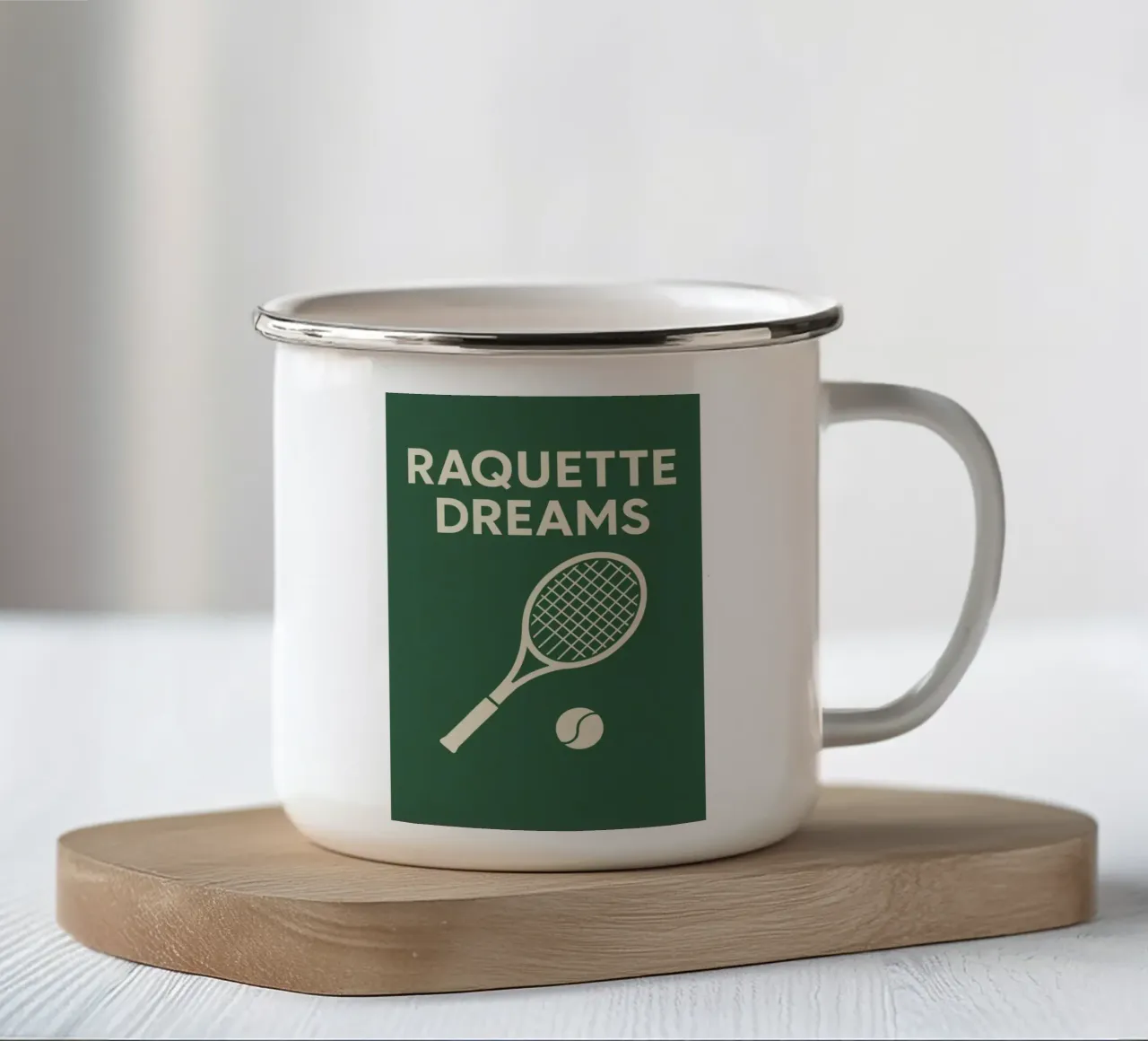 Raquette Dreams tazza in smalto da treechild