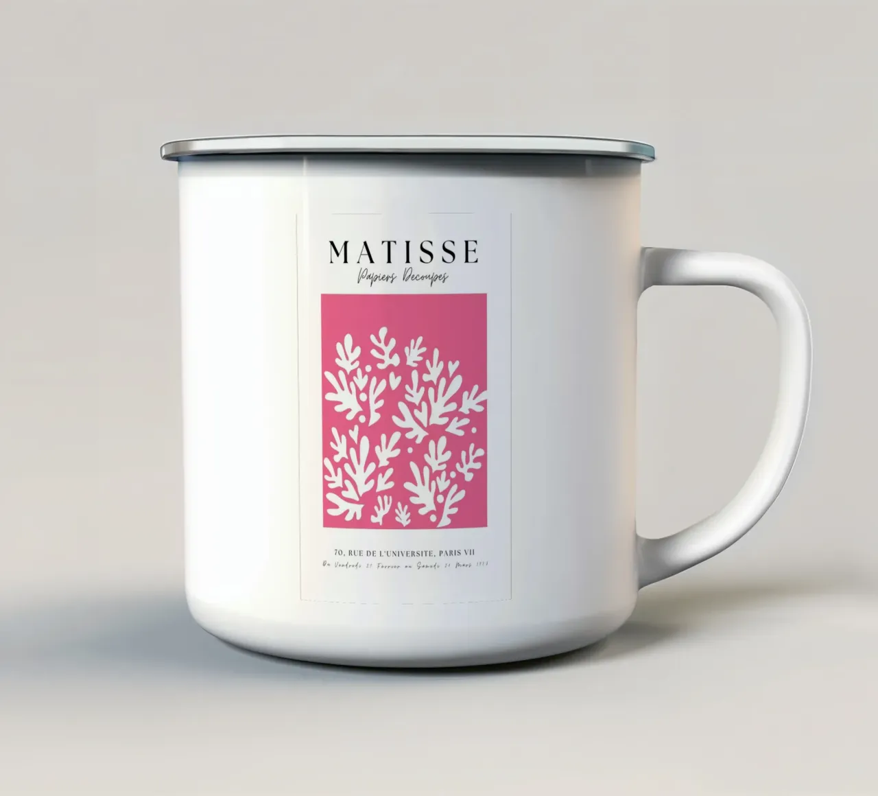 Forme astratte ispirate ai ritagli di Matisse tazza in smalto da pdigitalprints