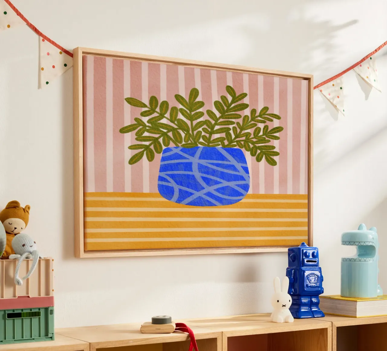 Harmonie Blauwe Vaas canvas van Nikita Jariwala