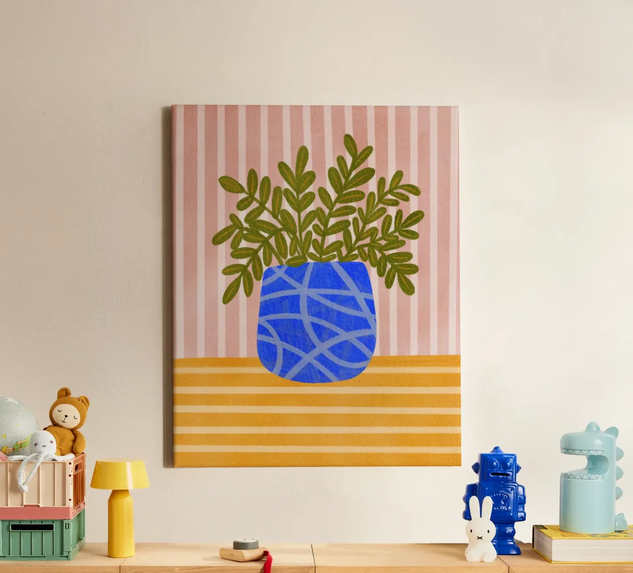 Harmonie Blauwe Vaas canvas van Nikita Jariwala