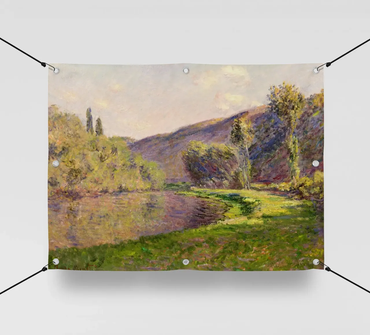 La Jeufosse di Claude Monet, l'effetto nel tardo pomeriggio telo in pvc da Monet Art Prints