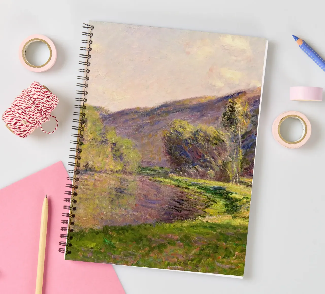 Claude Monet’s Jeufosse, the Effect in the Late Afternoon spiral notebook by Monet Art Prints