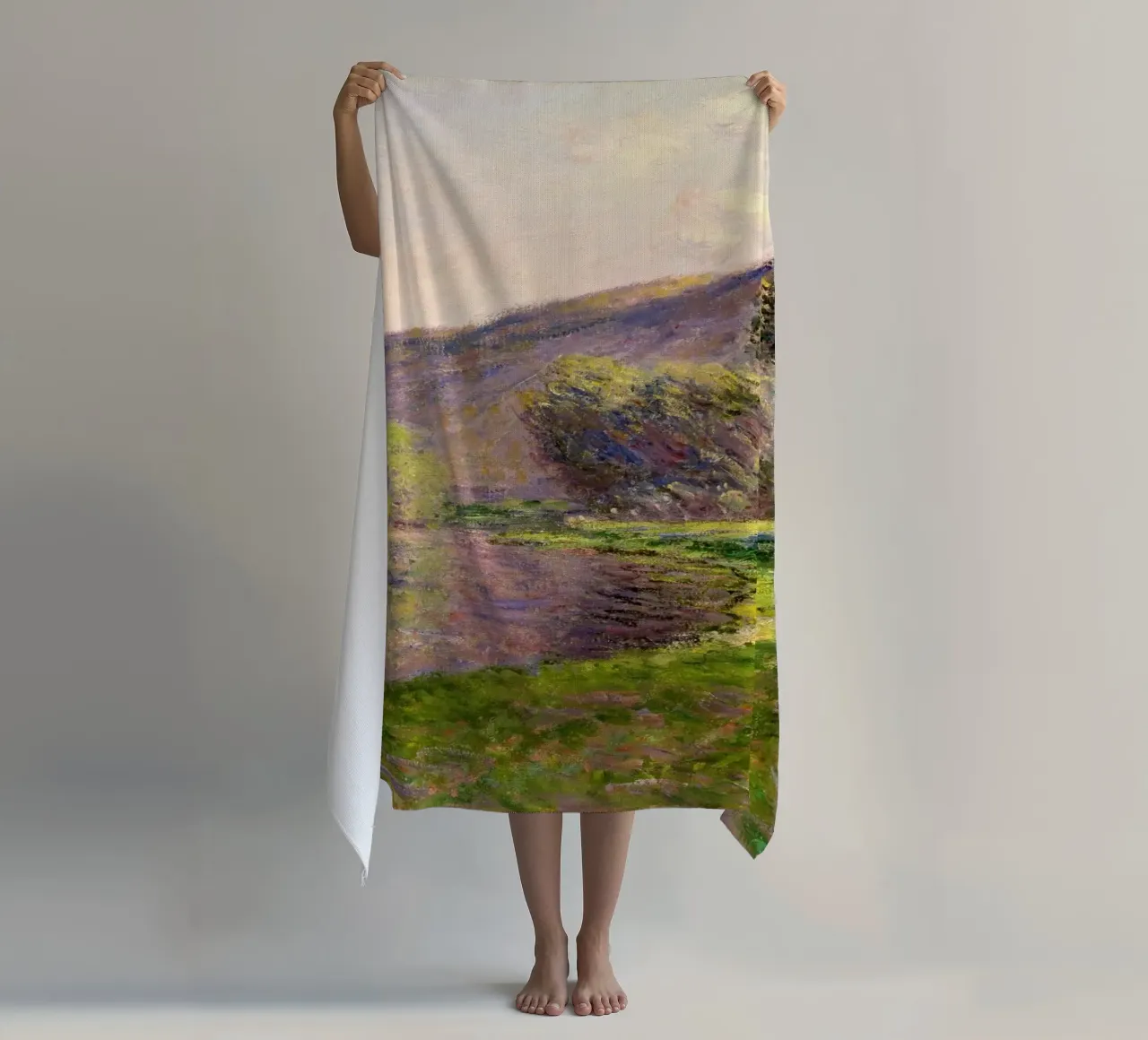 Claude Monet’s Jeufosse, the Effect in the Late Afternoon beach towel by Monet Art Prints