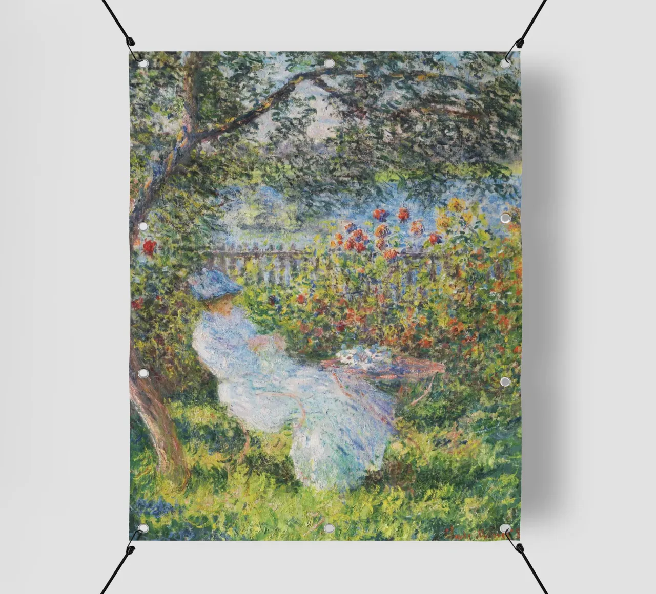 Alice Hoschedé in giardino di Claude Monet telo in pvc da Monet Art Prints