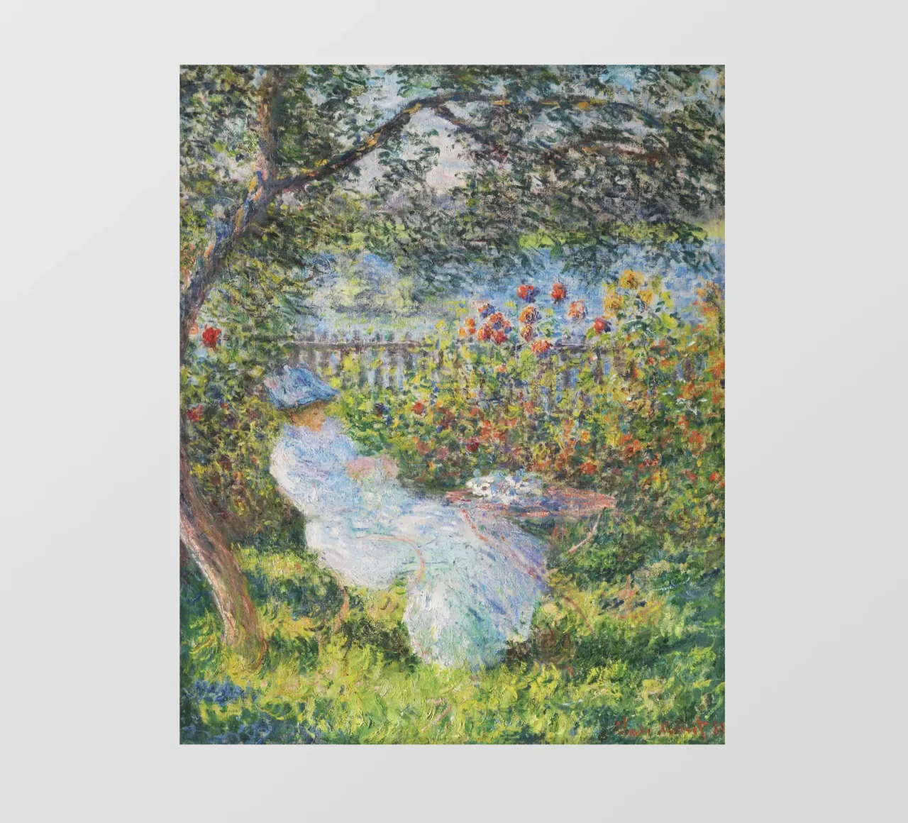 Alice Hoschedé in giardino di Claude Monet telo in pvc da Monet Art Prints