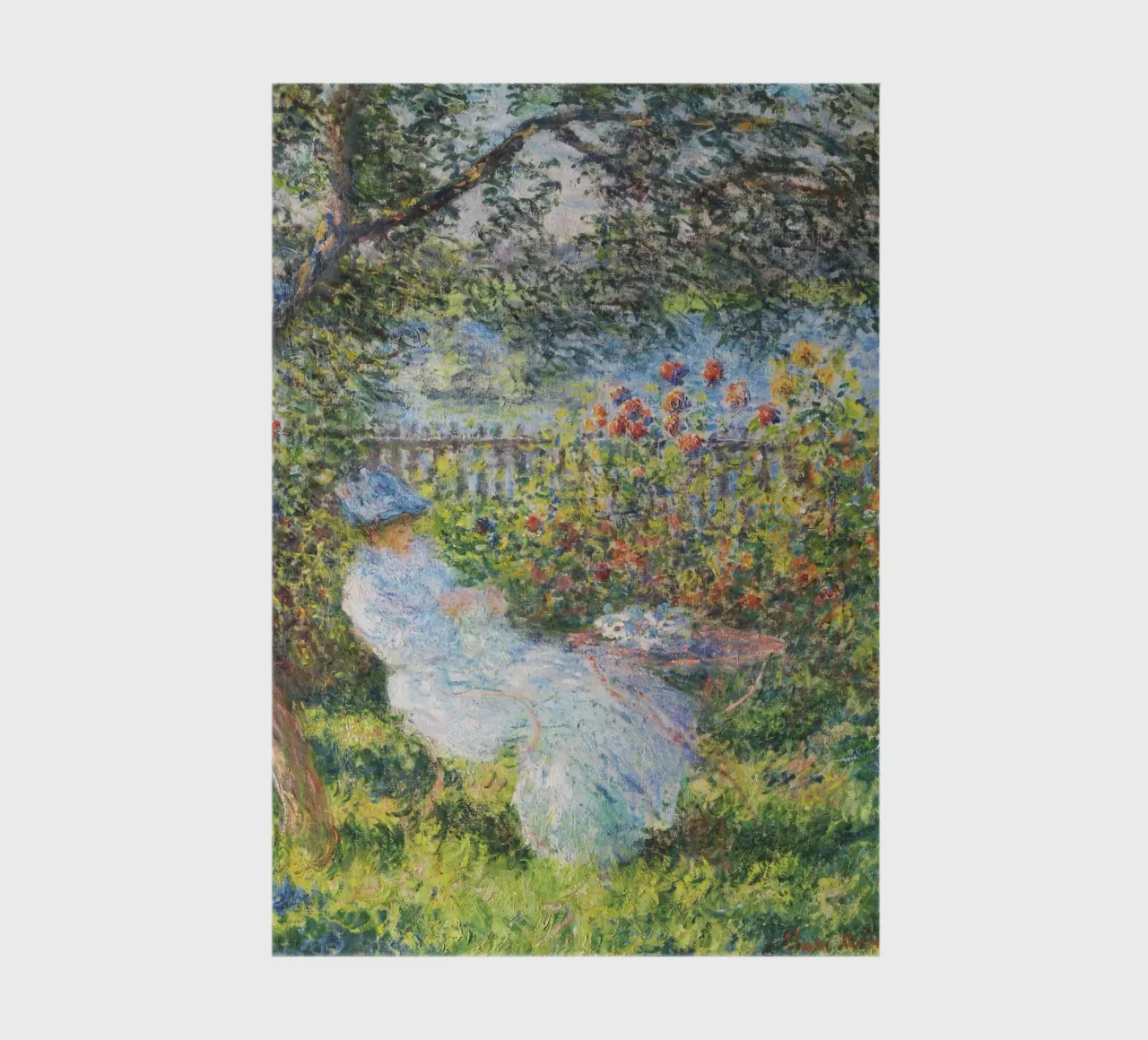 Alice Hoschedé in giardino di Claude Monet diario da Monet Art Prints