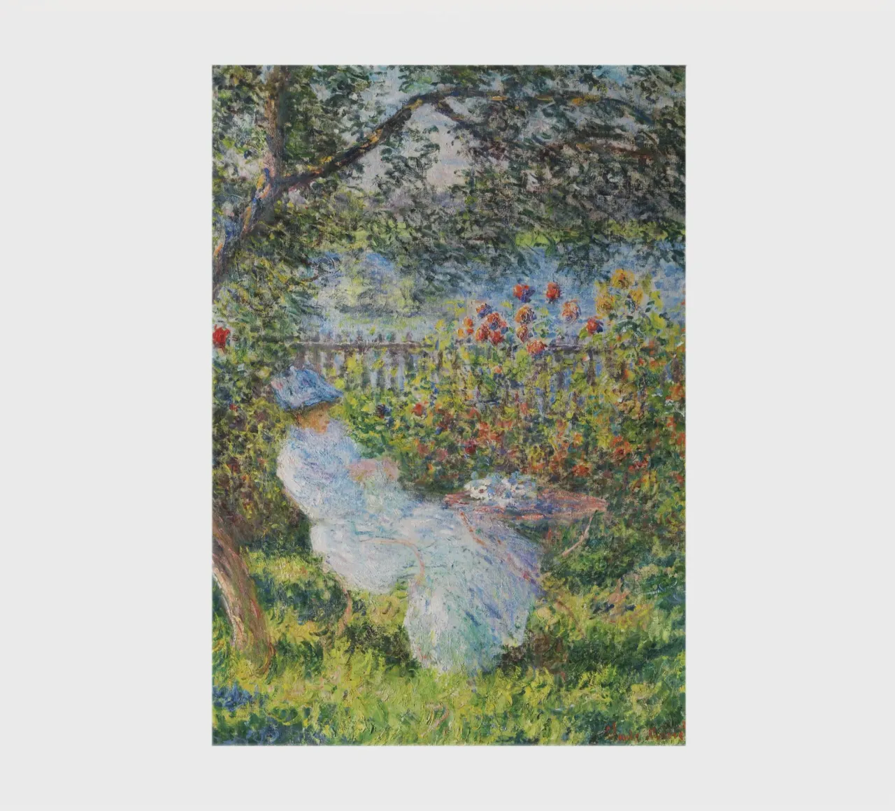 Alice Hoschedé in giardino di Claude Monet diario da Monet Art Prints