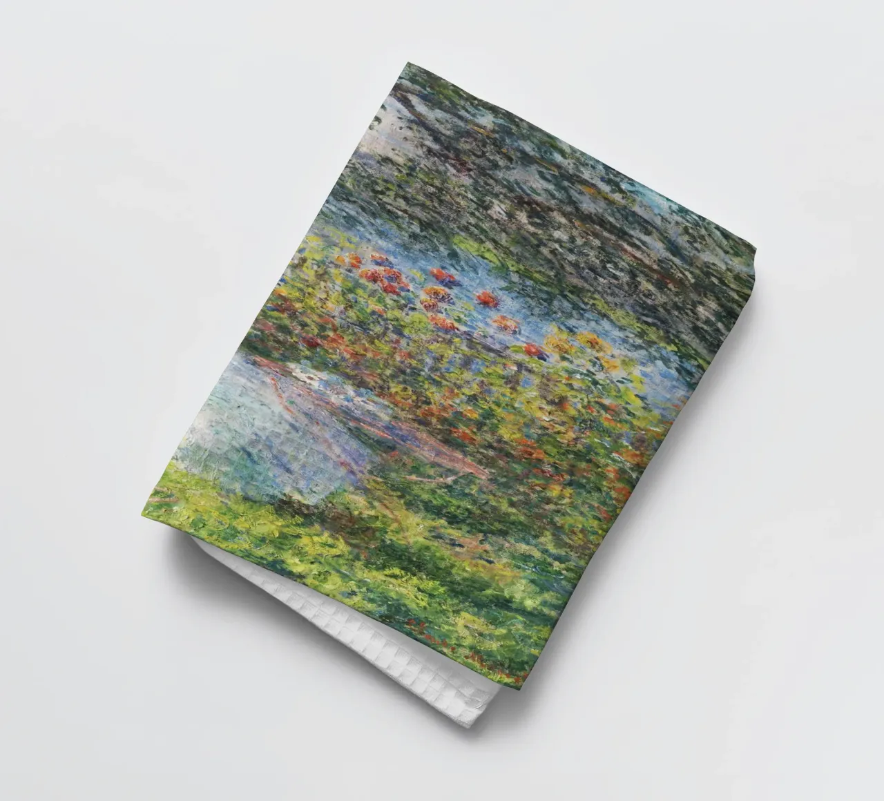 Alice Hoschedé in giardino di Claude Monet canovaccio da cucina da Monet Art Prints