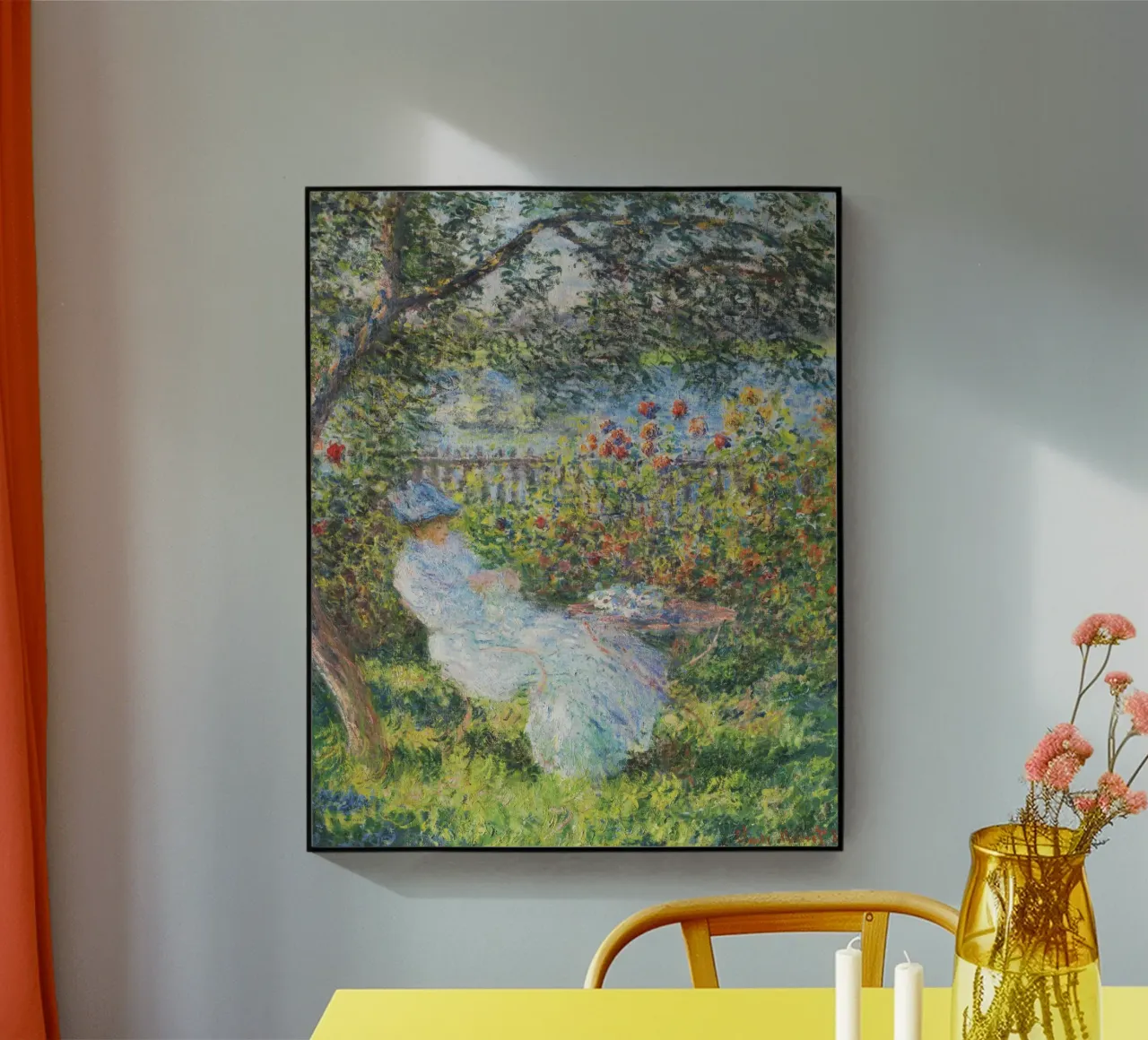 Alice Hoschedé in giardino di Claude Monet plexiglass da Monet Art Prints