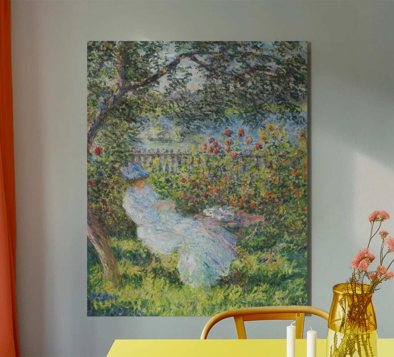 Alice Hoschedé in giardino di Claude Monet alluminio dibond da Monet Art Prints