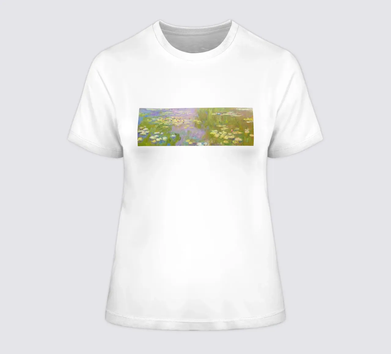Claude Monet's Water Lilies (Nymphéas) women's fitted t-shirt by Monet Art Prints