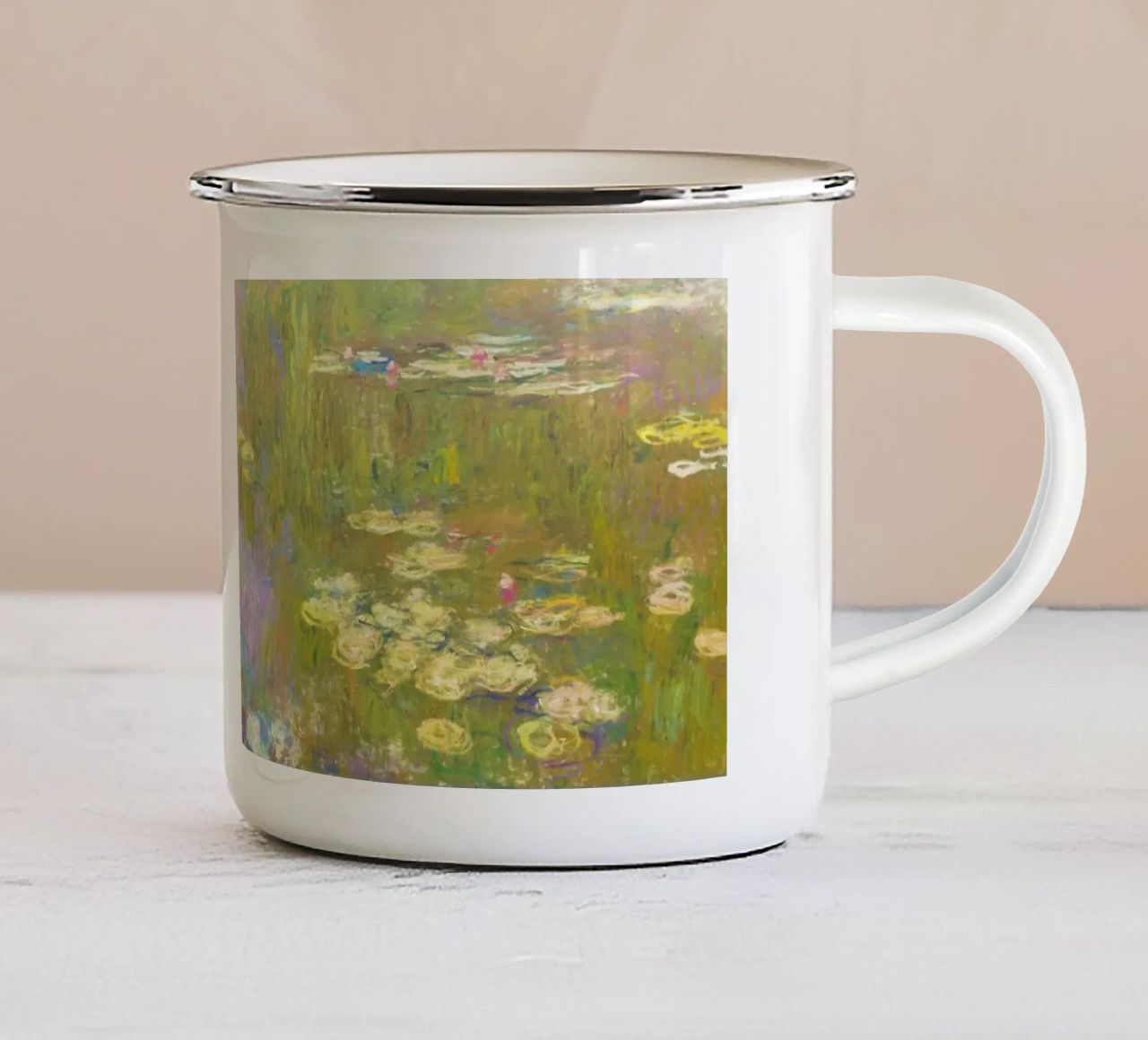 Le ninfee (Nymphéas) di Claude Monet tazza in smalto da Monet Art Prints