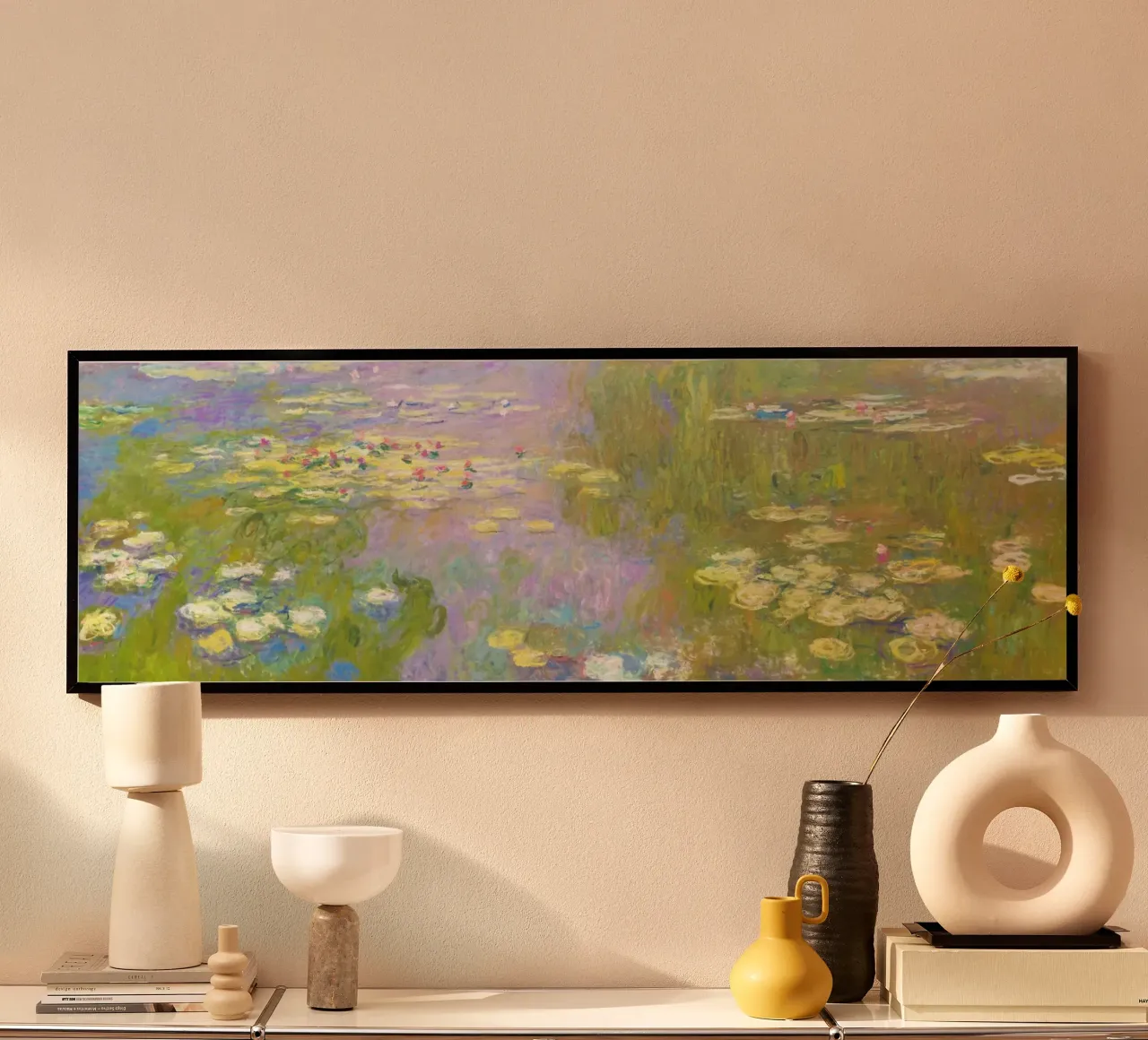 Le ninfee (Nymphéas) di Claude Monet poster con telaio in legno da Monet Art Prints