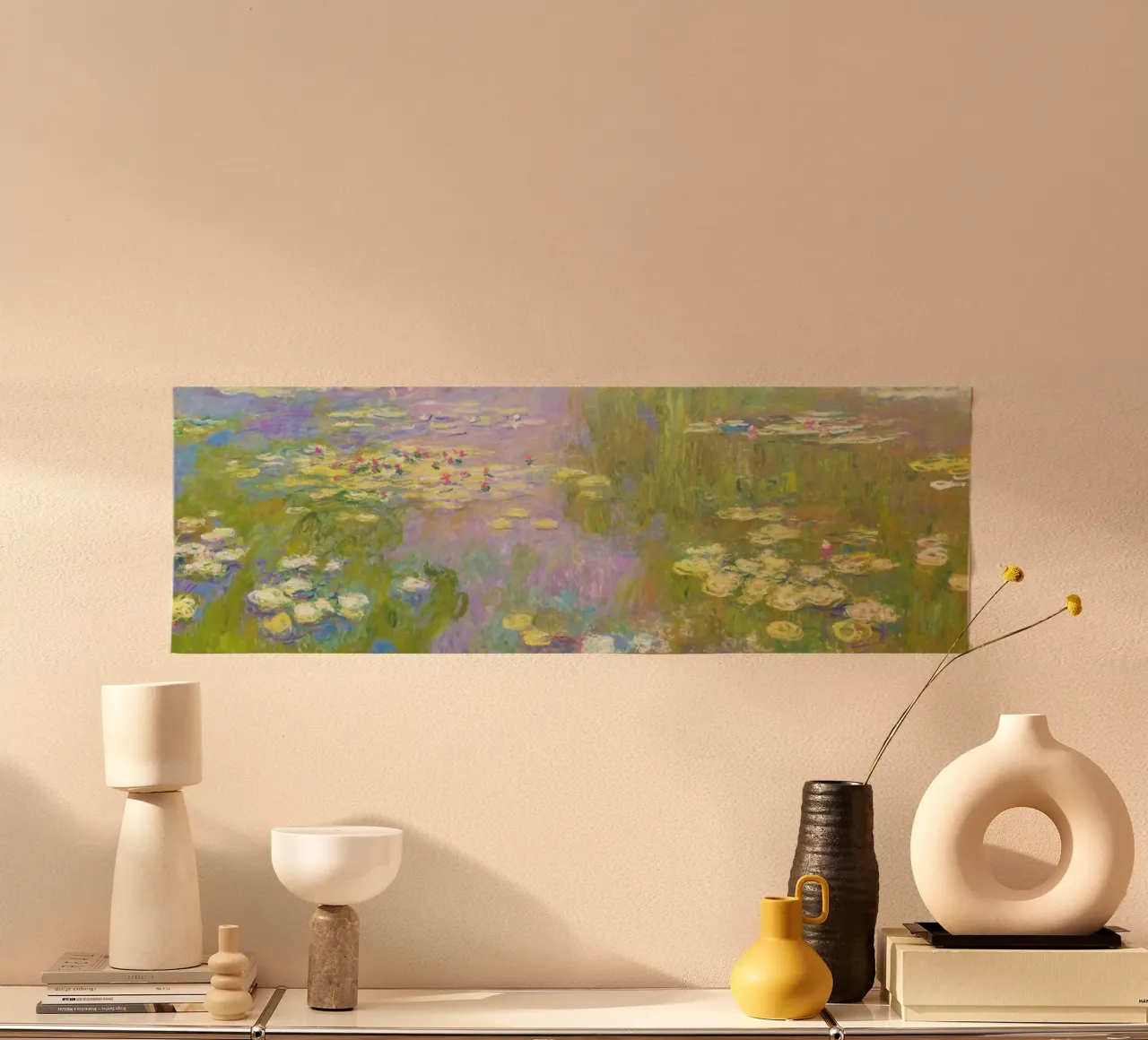 Le ninfee (Nymphéas) di Claude Monet poster con telaio in legno da Monet Art Prints