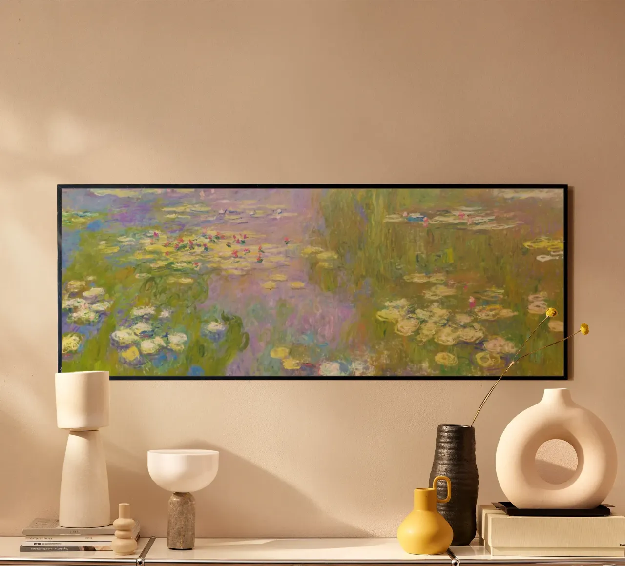 Le ninfee (Nymphéas) di Claude Monet poster con telaio in legno da Monet Art Prints