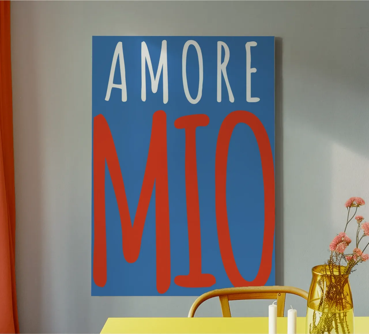 Design tipografico giocoso "Amore Mio tela con Cornice a cassetta da pdigitalprints