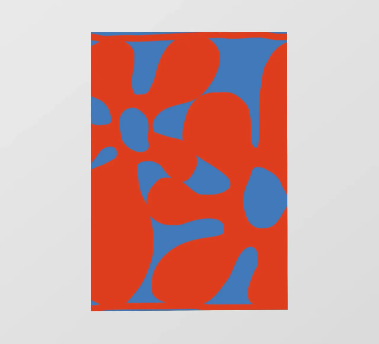Motif abstrait de fleurs rétro dans des tons rouges et bleus audacieux bâche pvc de pdigitalprints