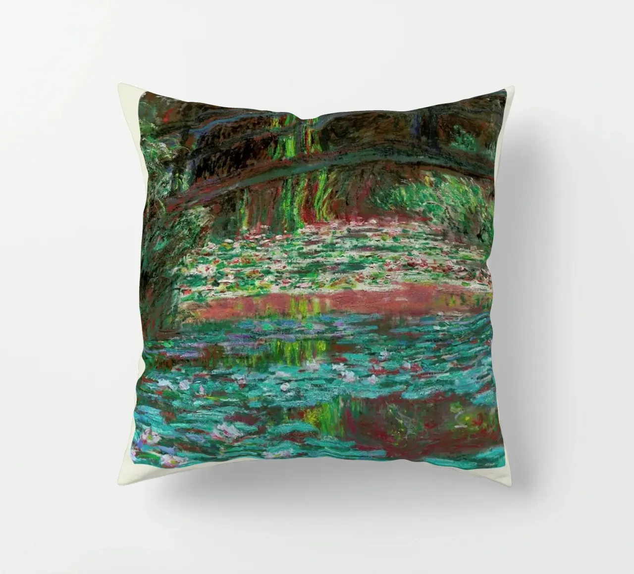 Monet - Signed Water Lilies cuscino da Vintage by JUNIQE