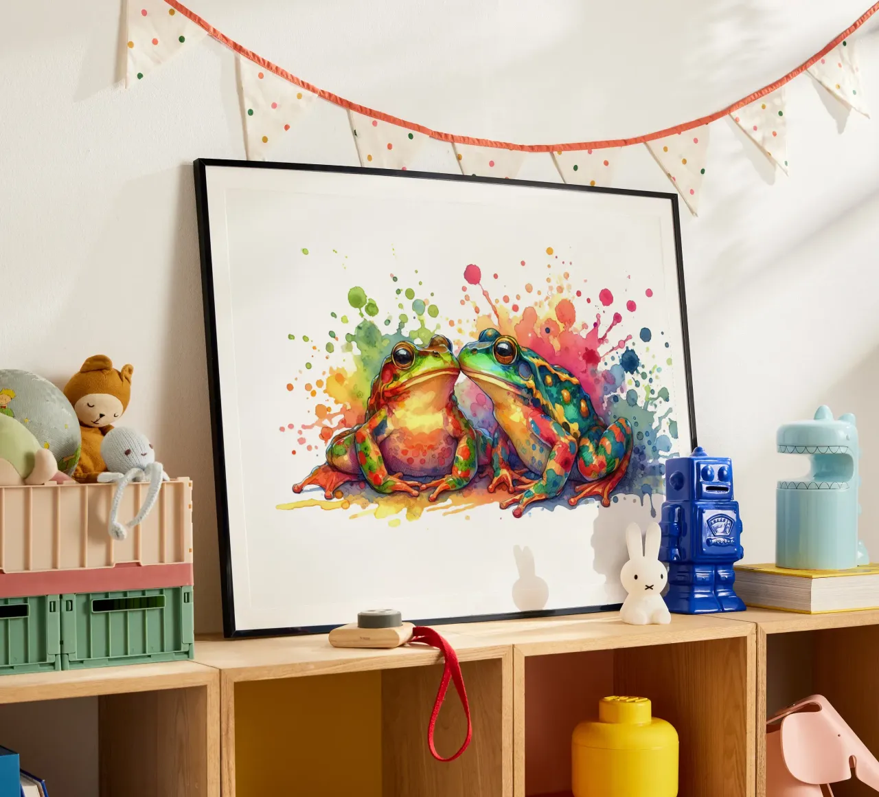 Rane acquerellate con schizzi colorati poster da 🎁 ARTVI-SHOP