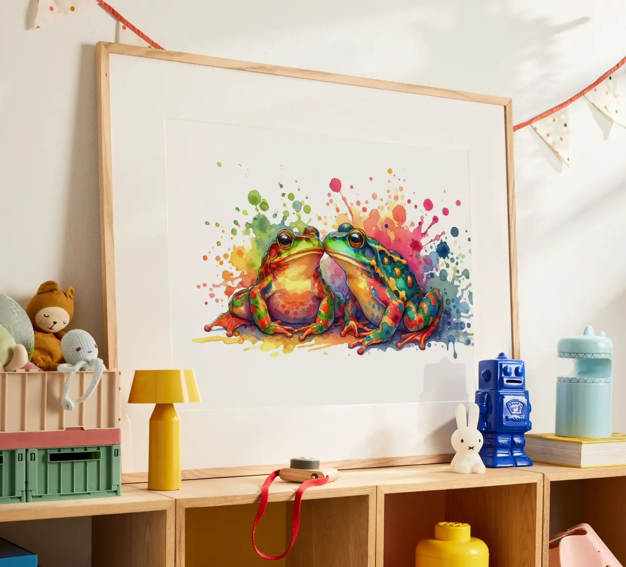 Rane acquerellate con schizzi colorati poster da 🎁 ARTVI-SHOP