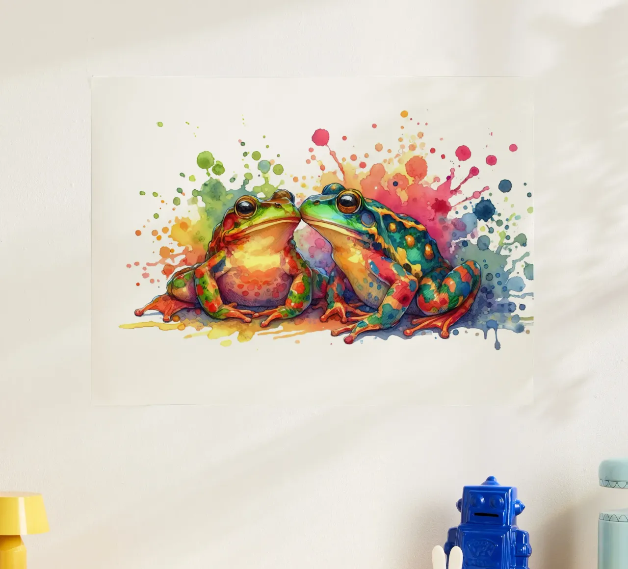 Rane acquerellate con schizzi colorati poster da 🎁 ARTVI-SHOP