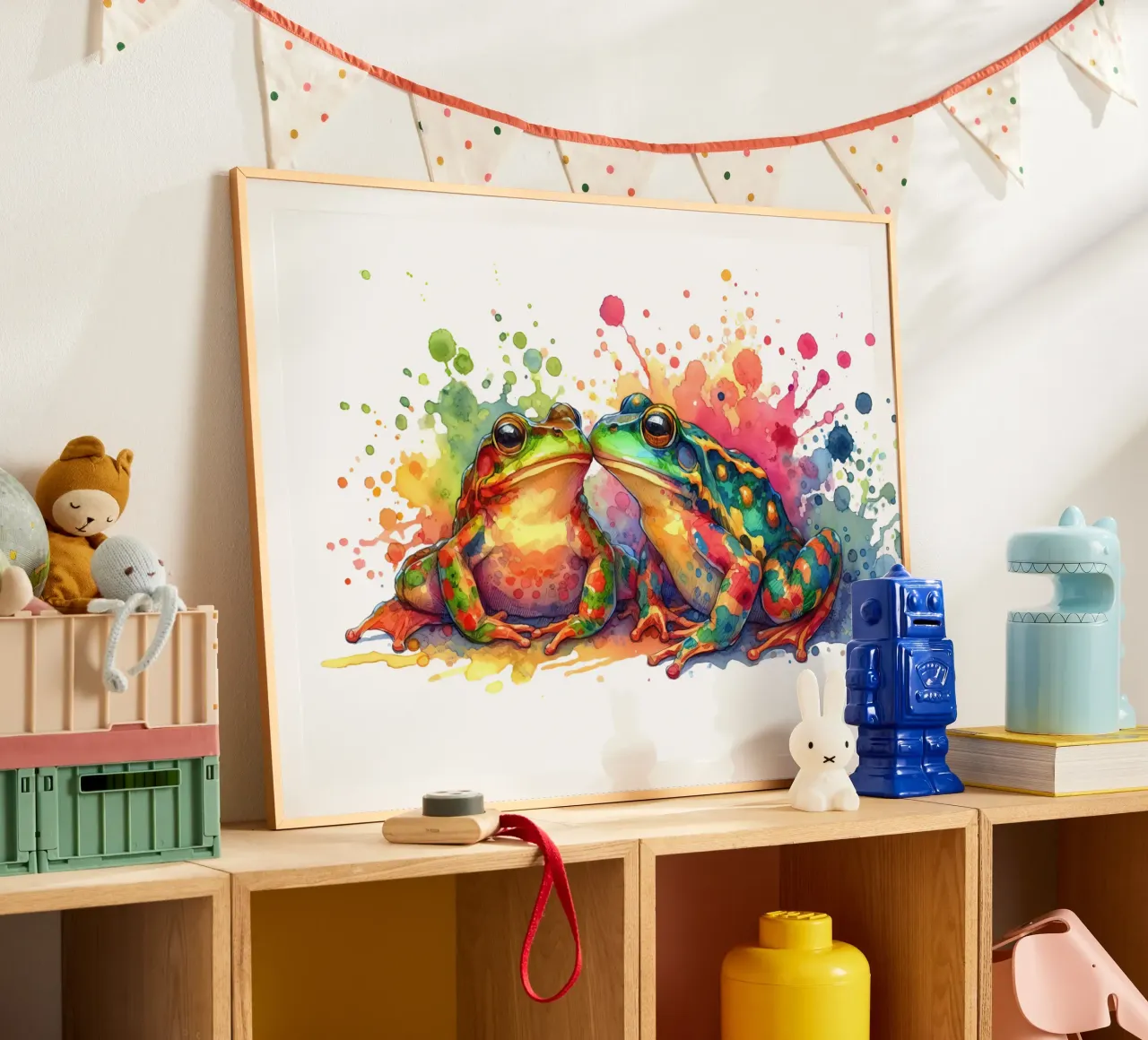 Rane acquerellate con schizzi colorati poster da 🎁 ARTVI-SHOP